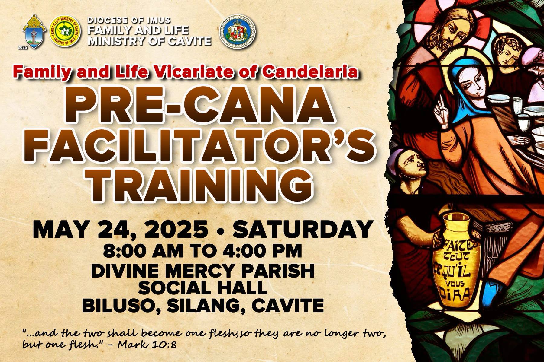 PRE-CANA FACILITATOR'S TRAINING FOR FAMILY & LIFE VICARIATE OF CANDELARIA