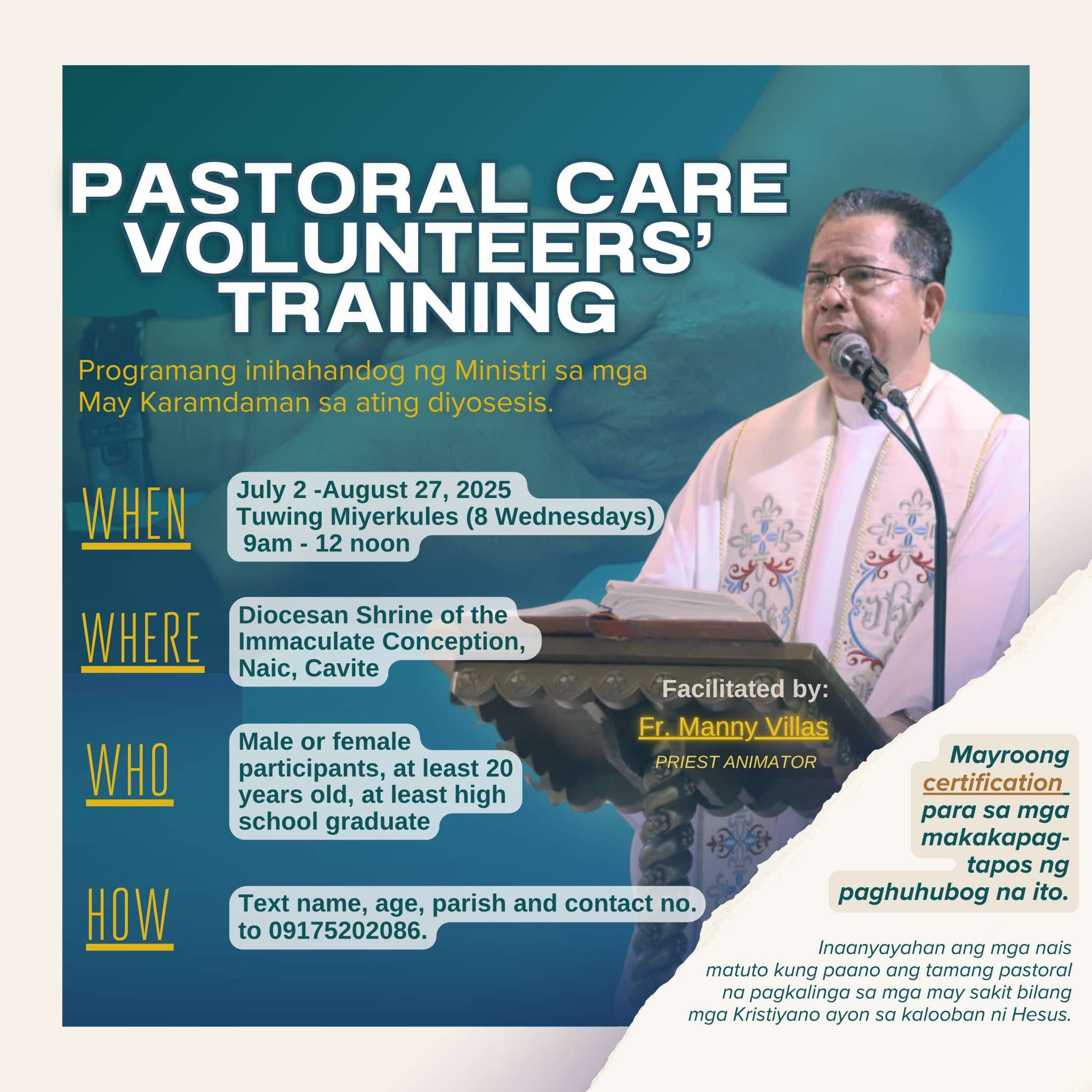 Pastoral Carre Volunteers' Training