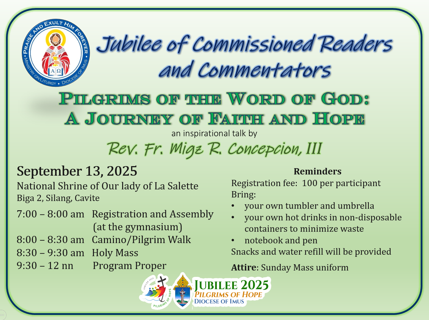 Pilgrims of the Word of God:  A Journey of Faith and Hope