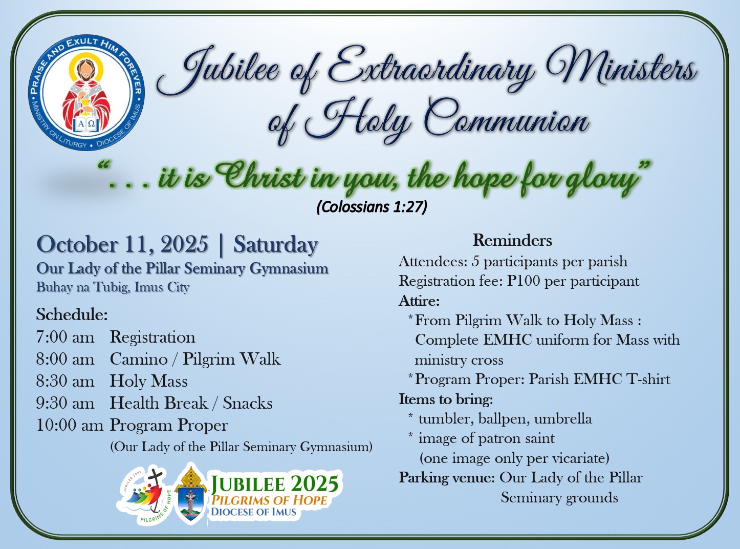 Jubilee of Extraordinary Ministers of Holy Communion