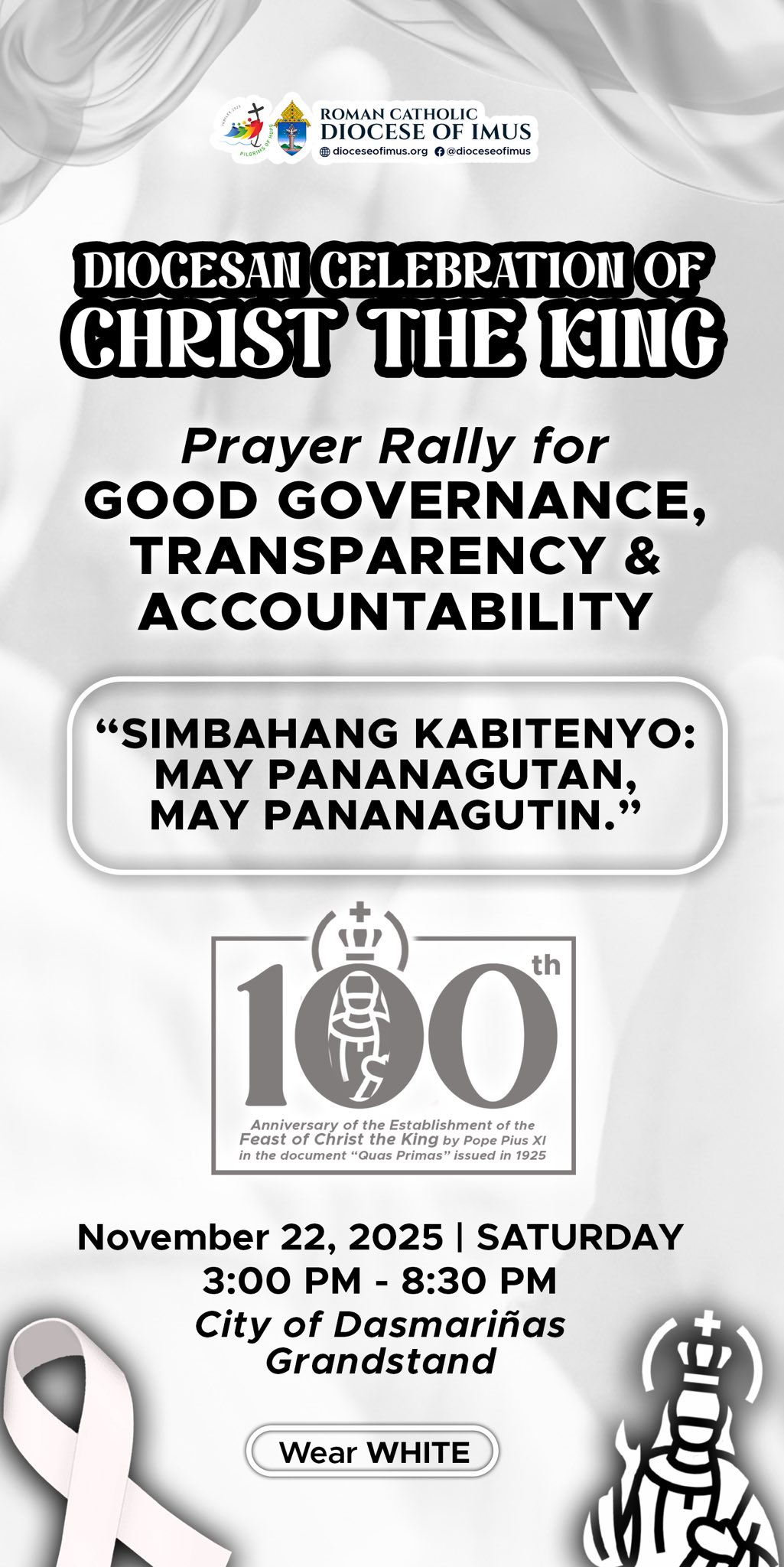 DIOCESAN CELEBRATION OF CHRIST THE KING: Prayer Rally for Good Governance, Transparency & Accountability