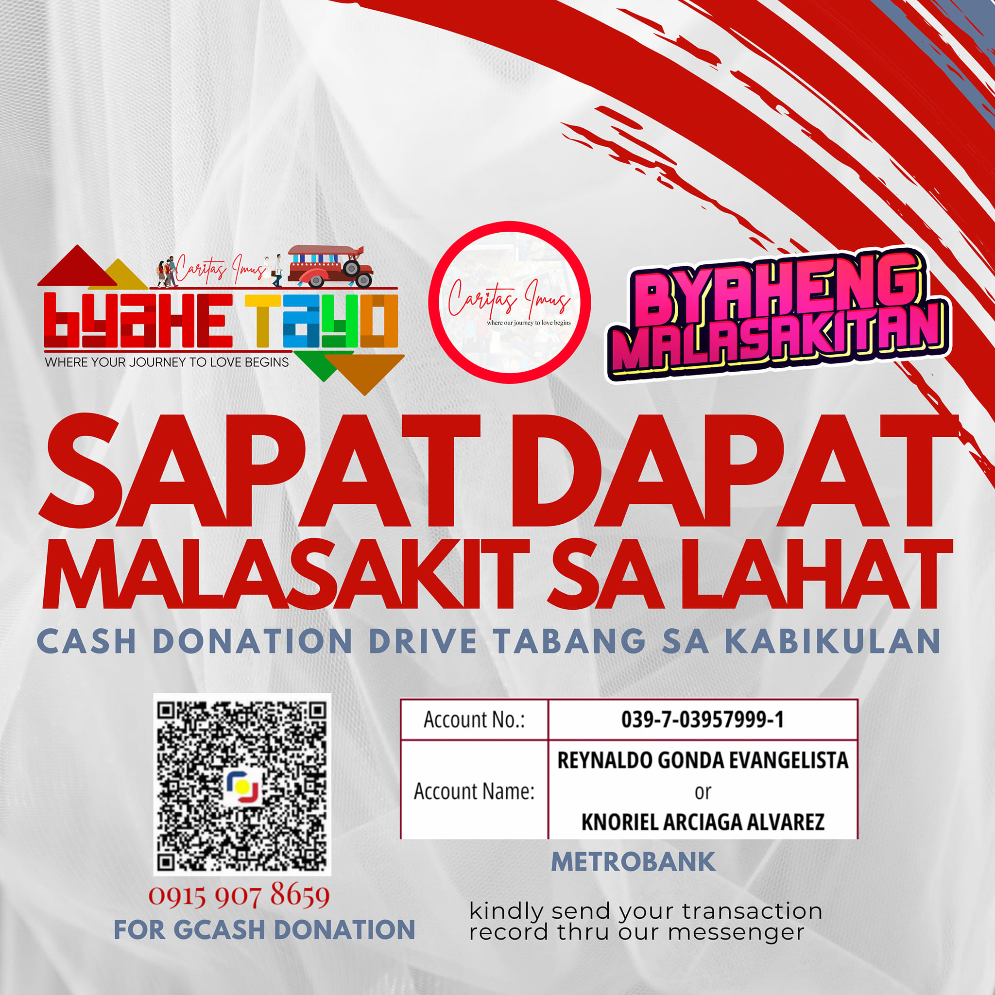 SAPAT DAPAT! MALASAKITAN SA LAHAT! A Cash Donation Drive Tabang sa Kabikulan!